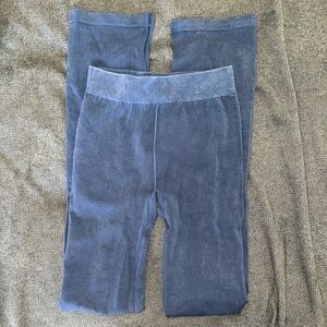 Fabletics Blue Velour Leggings Plush Full-Length